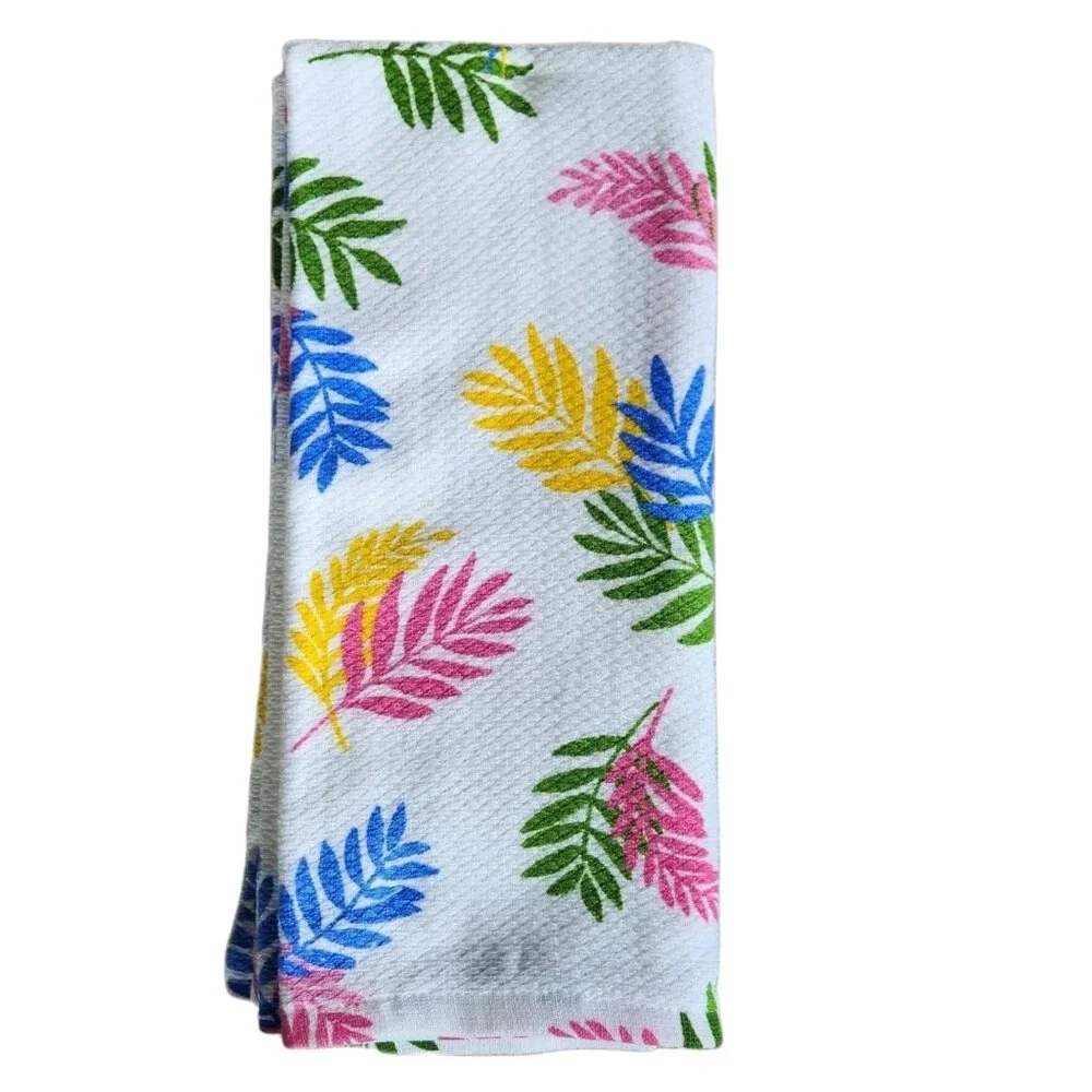 Kate Spade New York Colorful Leaf Design Kitchen Towels Set Of 2 NWT
